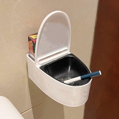 Wall-Mounted Toilet-Shaped Ashtray