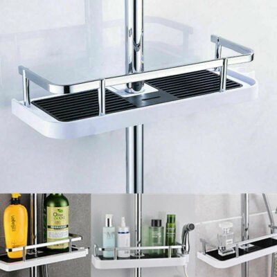 Adhesive Shower Shelf with Soap Holder